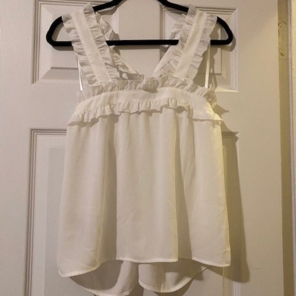 J. Crew Criss-Cross Ruffle Top - Picture 3 of 4